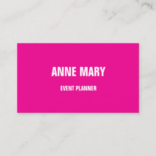 Girly Hot Pink Fuchsia Colourful Event Planner Coo Business Card