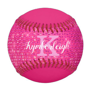 Girly Hot Pink Glam Diamond Sparkle Monogram Name