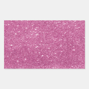 Girly Hot Pink Glitter Classic Square Sticker