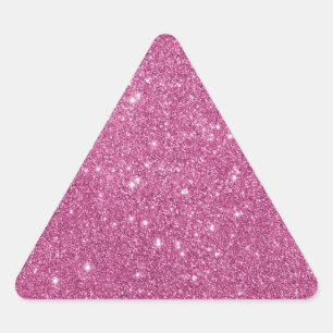 Girly Hot Pink Glitter  Triangle Sticker