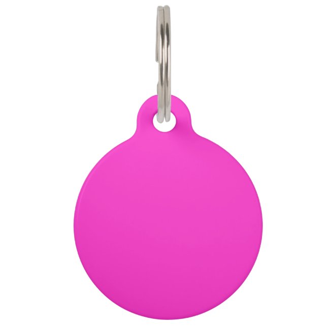 Girly Hot Pink Pet Tag (Back)
