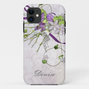 Girly iPhone5 Lavender Purple Sweet Peas iPhone 11 Case
