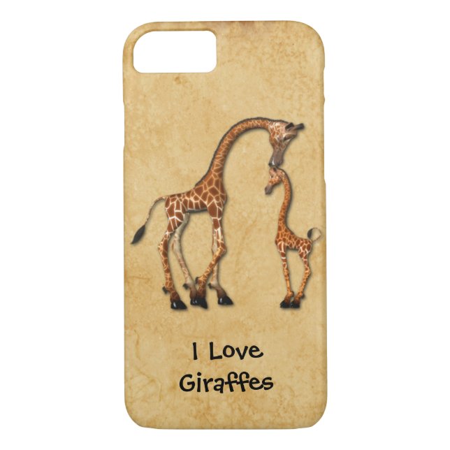 Girly iPhone 7 case Mother Baby Giraffes (Back)