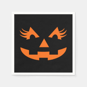Girly Jack O Lantern Halloween Napkin