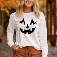 Girly Jack O Lantern Long Sleeve Womens Halloween