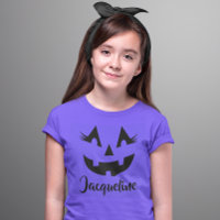 Girly Jack O Lantern Name Purple Girls Halloween