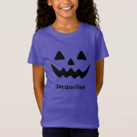 Girly Jack O Lantern Pumpkin Face T-Shirt