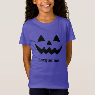 Girly Jack O Lantern Pumpkin Face T-Shirt