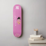 Girly Japanese Style  Skateboard<br><div class="desc">Girl Japanese Style with Monogram "Flower" 花 and Name.
Make it your own by adding your text. To access advanced editing tools,  please go to "Personalize this template" and click on "Details",  scroll down and press the "click to customize further" link.</div>