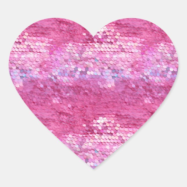 Girly Jewel Pink Heart Sticker (Front)