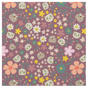 Girly jungle and animals mangosteen peel colour fabric