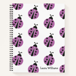 Girly Ladybug Personalised Notebook