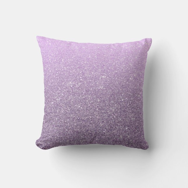 Girly Lavender Faux Glitter Pattern Cute Modern Cushion (Front)