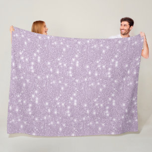 Girly Lavender Faux Glitter Sparkle Fleece Blanket
