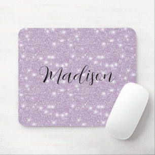 Girly Lavender Faux Glitter Sparkle Mouse Mat