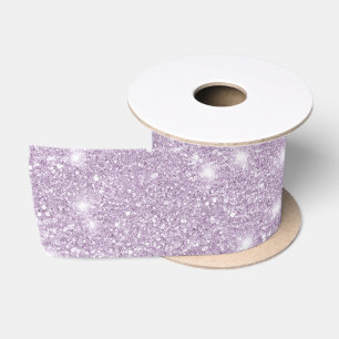 Girly Lavender Glitter Sparkle Birthday Satin Ribbon