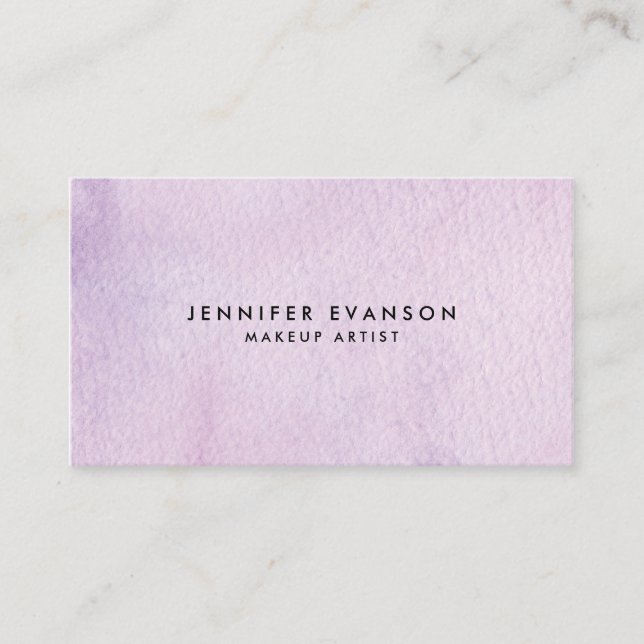 Girly Lavender Pink Watercolor Designer Business Card (Front)