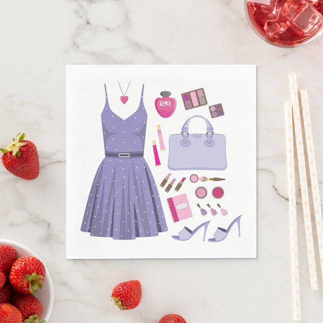 Girly Lavender Purple Fashion Set Napkin (Creator Uploaded)
