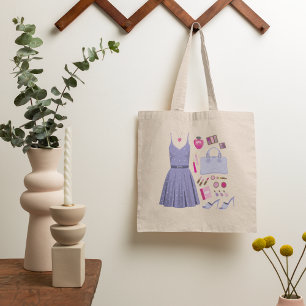 Girly Lavender Purple Fashion Set Tote Bag
