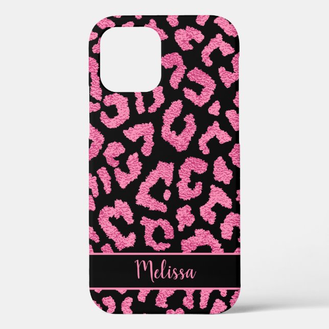 Girly Leopard Animal Print Pattern Personalised Case-Mate iPhone Case (Back)
