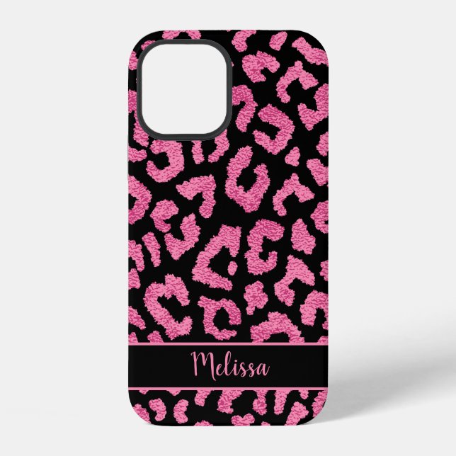Girly Leopard Animal Print Pattern Personalised iPhone Case (Back)