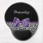 Girly Leopard Print Pretty Purple Ribbon With Name
