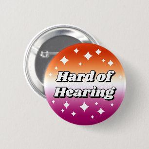 Girly Lesbian Flag Gradient Hard of Hearing 6 Cm Round Badge