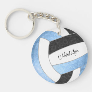 girly light blue black keepsake gifts volleyball key ring