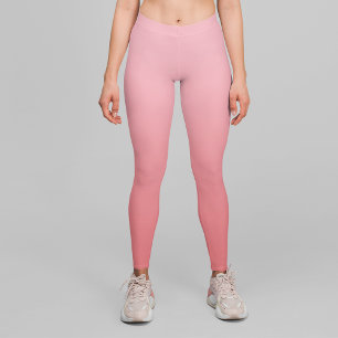 Girly Light Pink Coral Gradient Leggings