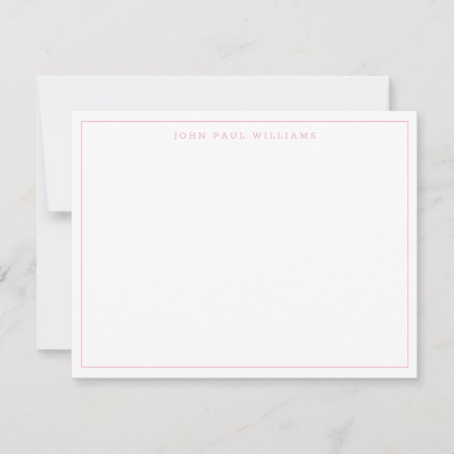 Girly Light Pink Modern Professional Thin Border Card (Front)