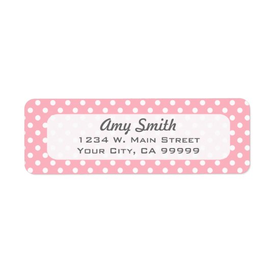 Girly Light Pink Polka Dots Return Address Labels