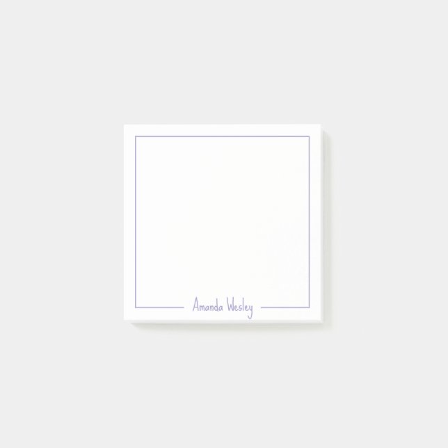 Girly Light Purple Monogram Full Name Post-it Notes (Front)
