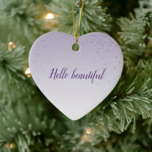 Girly Lilac Purple Confetti Glam Ombre Ceramic Tree Decoration