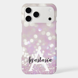 Girly Lilac Shimmer Glitter Sparkles Monogram Name