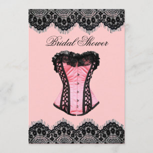 Girly Lingerie party vintage corset bridal shower Invitation