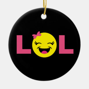 Girly LOL Emoji Ceramic Tree Decoration