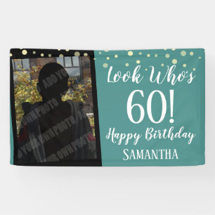 Girly Look Who's 60 Confetti Birthday Banner