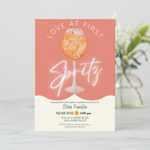 Girly Love at first spritz bridal shower Invitation