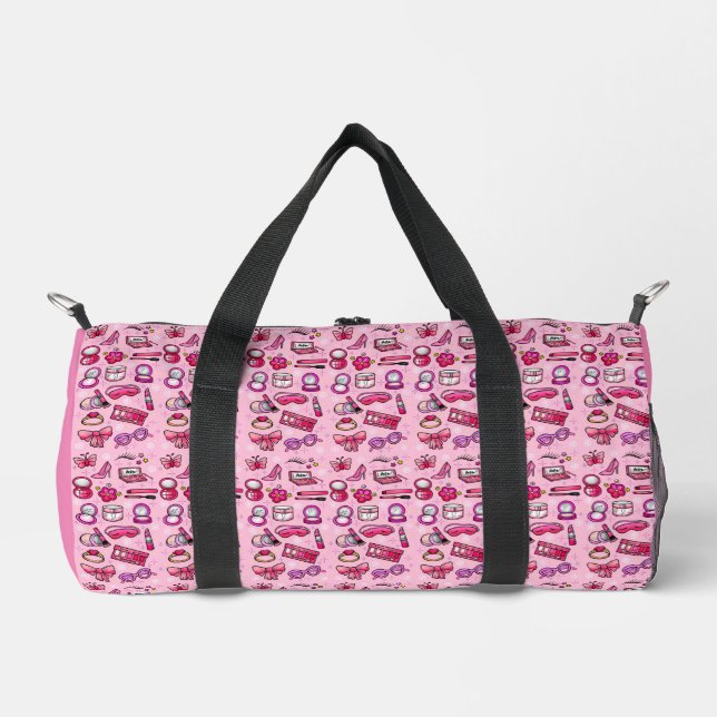 Girly Makeup - Pink Duffle Bag (Front)