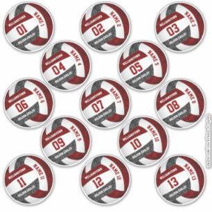 girly maroon black volleyball player names set 13