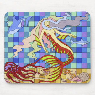 girly  mermaid mouse mat