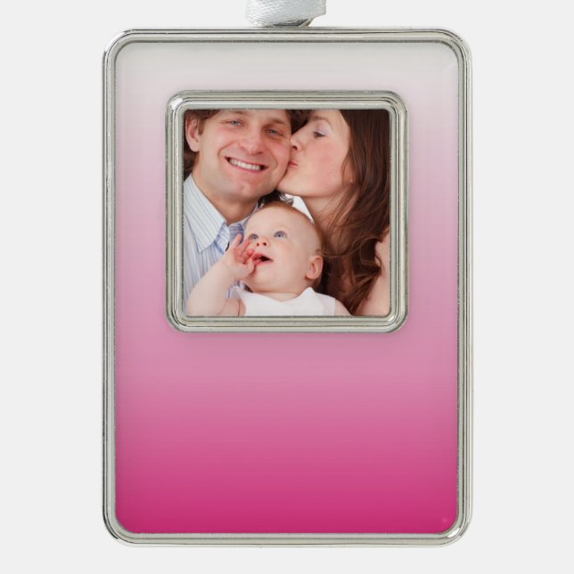 girly minimalist dusty rose cherry blossom pink silver plated framed ornament (Front)