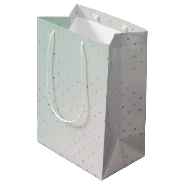 Girly Mint Aqua Peach Glam Dots       Medium Gift  Medium Gift Bag (Back Angled)