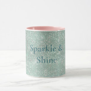 Girly Mint Glitzy Sparkle  Mug
