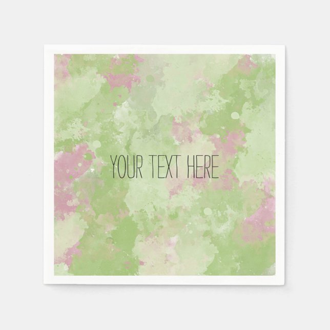 Girly Mint Pink Abstract Napkin (Front)