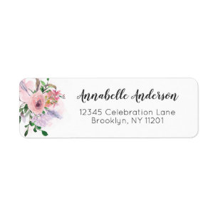 Girly Modern Floral Rose Pastel Pink Watercolor