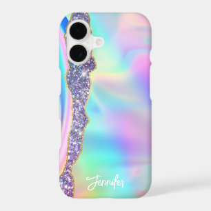 Girly Modern Iridescent Rainbow Custom Name Pretty