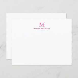 Girly Modern Monogram Initial Magenta Hot Pink Invitation