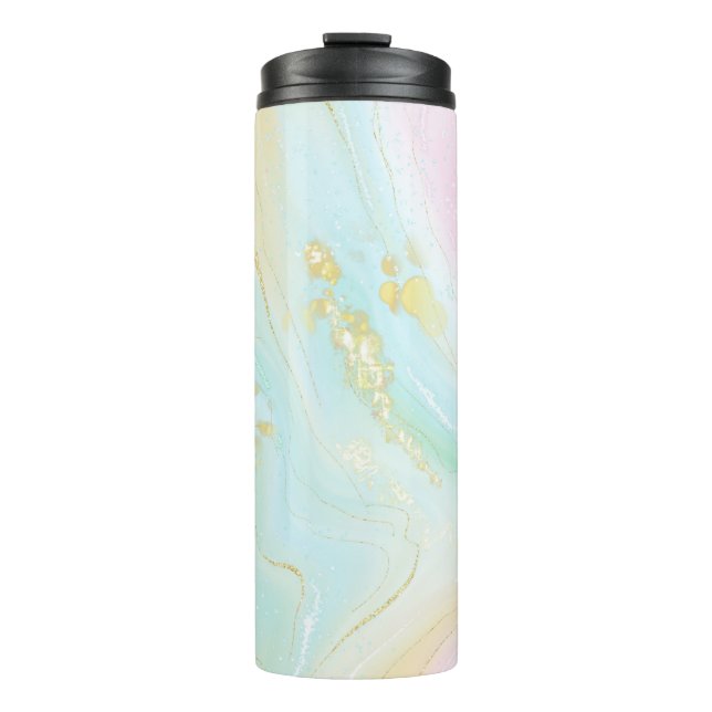 Girly Modern Pastel Unicorn Thermal Tumbler (Front)
