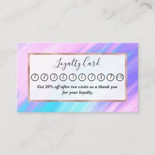 Girly Modern Pink Blue Purple Paint Smudges Loyalty Card